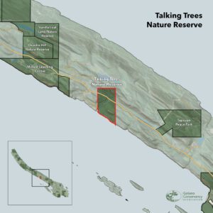 Map shows Talking Trees Nature Reserve relative to other protected areas
