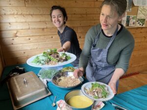 Serving up some delicious food at the Indigenous Peoples feast